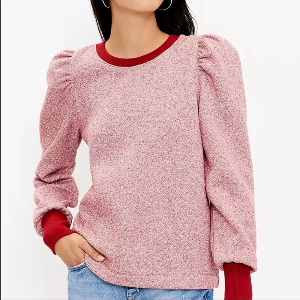 LOFT Puff sleeve sweatshirt large